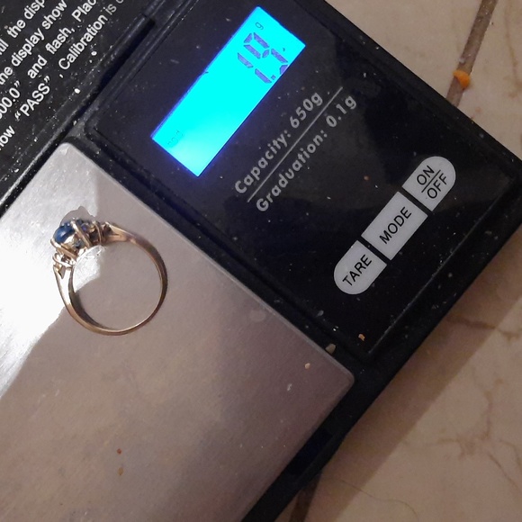 AUTHENTIC GENUINE SOLID 10K YELLOW GOLD DIAMOND 💎 BLUE TOPAZ ENGAGEMENT RING - Picture 6 of 7